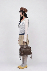 カウルネック レーストップス (IVORY, PINK)