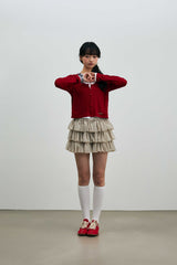 MINI HEART CANCAN SKIRT PANTS / BEIGE