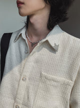 Arrow brooch tweed shirt