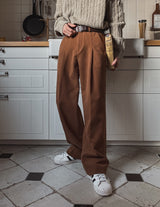 Chief Deep Pintuck Wool Slacks