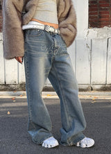 [Unisex] キュービックワイドデニムパンツ