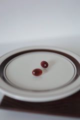 Camellia Agate Oval Pierce handmade