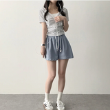 ウェッティングサイドレースポイントバンディングショートパンツショーツ