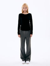  Eyelet Bootcut Pants_Charcoal