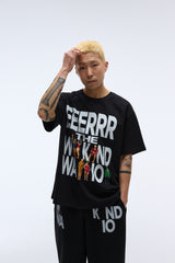 Weekend warrior people artwork T-shirt (Black)