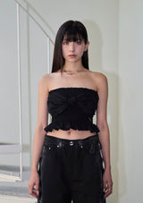 bow tube top - black