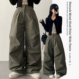 Lec Pintuck Metal Stud Parasuit Pants