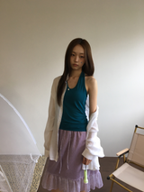 Veil silhouette sheer shirt (5color)
