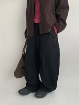 Billet Buckle Stitch Curved Balloon Pants