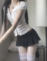 Sindy lace button blouse