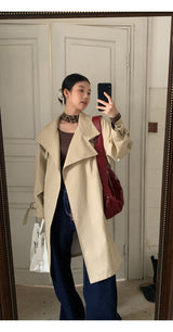 high-end wide long trench coat