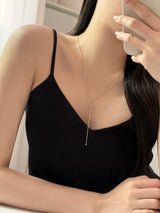[2 color] ribbon slide snake rope necklace