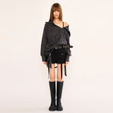 Hairy Zipslit Pullover - Charcoal