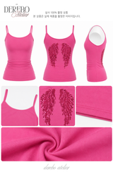 Hot pink wing sleeveless top