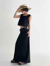 Tie Up Maxi Skirt -2 colours