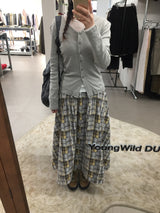 ラピタイルパッチワークロングスカート (2color)