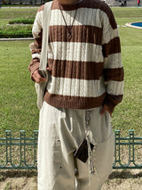 Twisted Stripe Round Knitwear (4color)