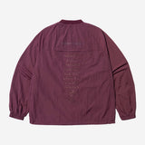 Nylon Seam Line Round Shirt - BURGUNDY