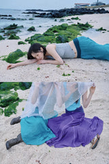 FOREST LONG SKIRT (TEAL)