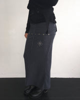 Layered stud long skirt