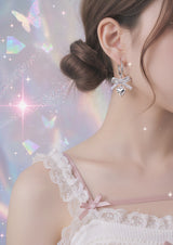 [Hearts2Hearts Yuha Piercing] コケットレースリボンリボン＆ハートハギーズピアス