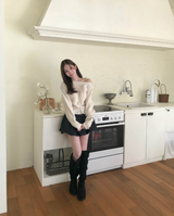 ムオブフリル&ワンオフストラップニット