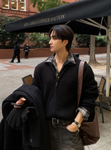 Landwai 3171 Daily Overfit Check Long Sleeve Shirt