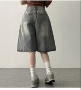 Kneb   Washing denim Bermuda shorts [Basic & Long]
