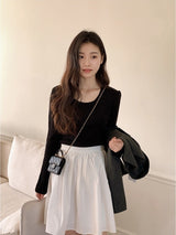Basic U-neck Rib Puff Knit (5color)