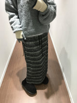 モリーストリッピードニットロングスカート(2 Colors)