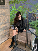 #BY Boa Collar Leather Blouson (2color)