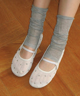 NEW Bliss 0025. Studded Mesh Flat - 2colors