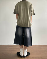 Tin Washed Bermuda Denim Pants
