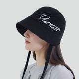 New Wave Varzar Punching Knit Bonnet Hat Black