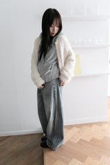 low waist washing wide denim(2colors)