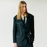 ハーフステッチシングルブレザー / Half stitch single blazer black