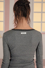 Betty lace tee - charcoal