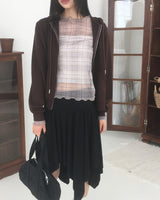 Slut lipped unbalanced cancan midi skirt