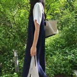 Loendy Layered Bustier Short Sleeve Long Dress 2 Colors