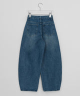Huvit Pintuck Cotton Denim Wide Pants