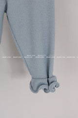 Frill Half-length Ribbed Leggings Pants