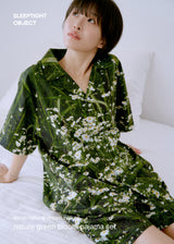 nature green bloom pajama set