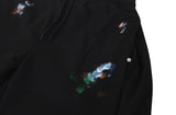 color painting side tuck sweat pants (black)