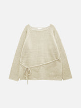 [Guest Look] Latte Boat Neck Loose Fit Long Knit (4c)