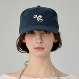 Leaf VZ Monogram Twill Pillbox Cap / Navy