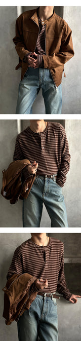 [F/W] スエードチャイナ2wayジャケット(カラー)