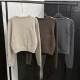 [F/W] Argyle round neck crop cardigan(3color)