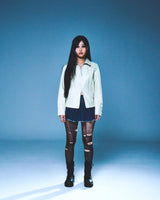 DENIM LINE ZIPPER JACKET (IVORY)