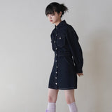 denim mini one-piece