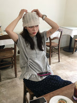 Lily Dot Unbalanced Denim Skirt (2c)